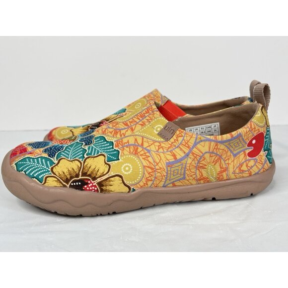 UIN Batik Flower Floral Toledo Women’s 7.5 Slip On Shoes Comfort Cotton Light - Picture 4 of 16